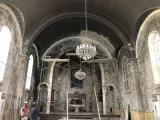 كنيسة اللاتين في اليعقوبية طور الترميم.